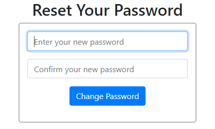 reset password form