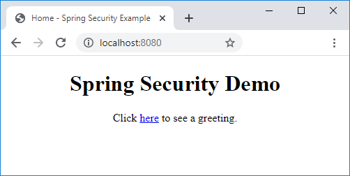 spring security home page