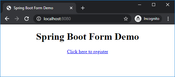 spring boot thymeleaf homepage