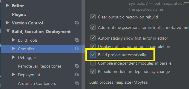 build project automatically intellij idea