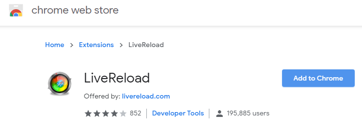 add livereload extension to chrome