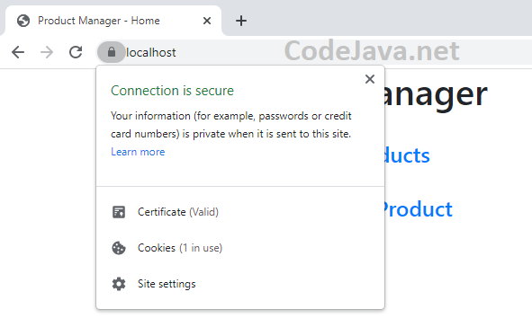 padlock https for localhost