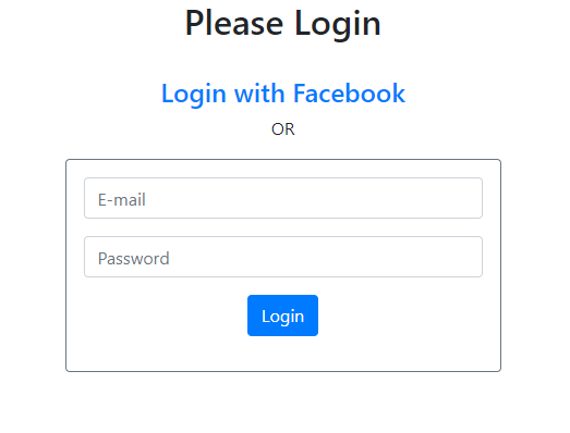 facebook login page