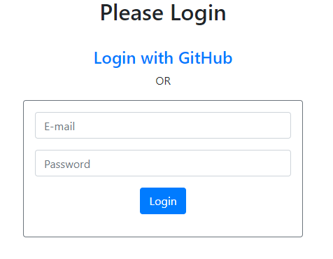 Login Page with GitHub
