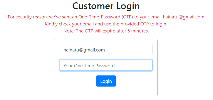 Login with email OTP