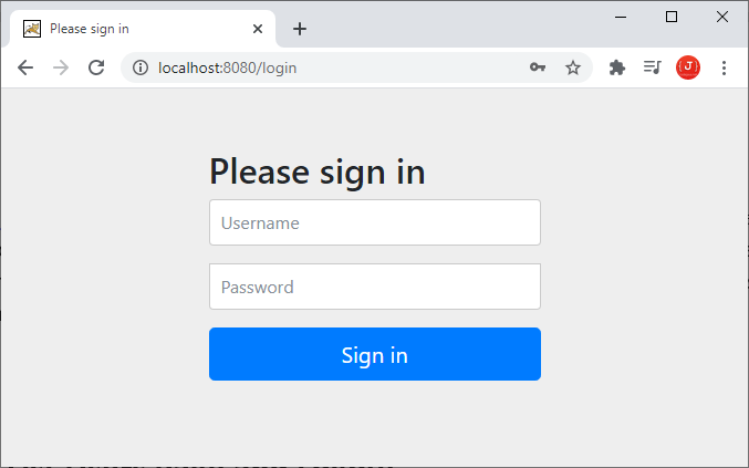 default login page