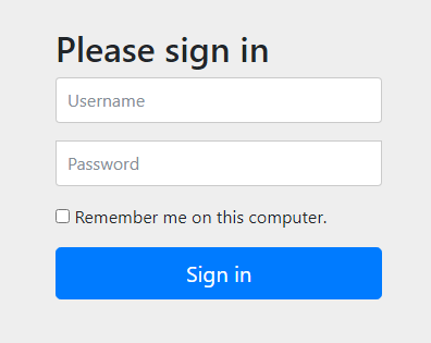 spring default login form