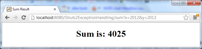 Struts2 exception handling test - success