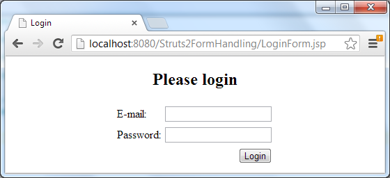 Test login form