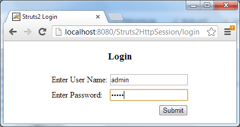 test login page