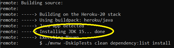 heroku deploy java 15