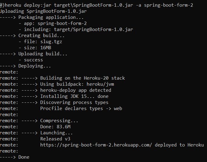 heroku deploy jar done