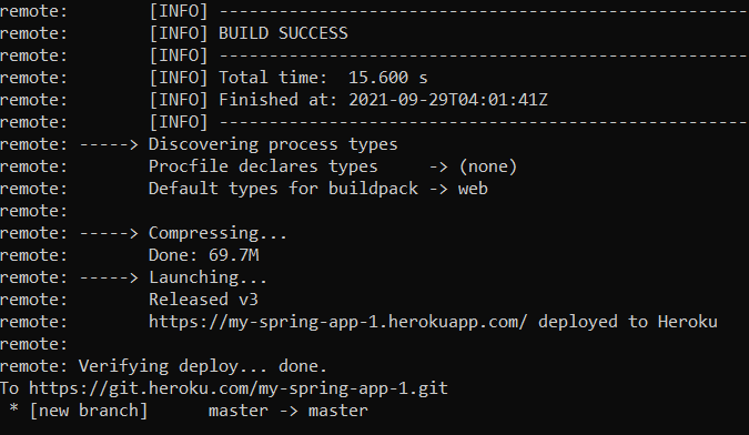 Heroku deploy success