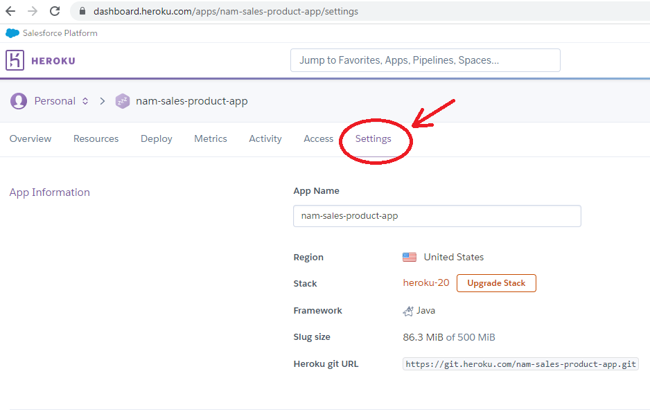 undeploy heroku app click settings