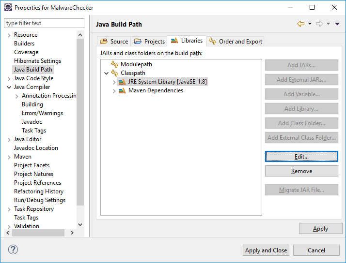 eclipse java build path