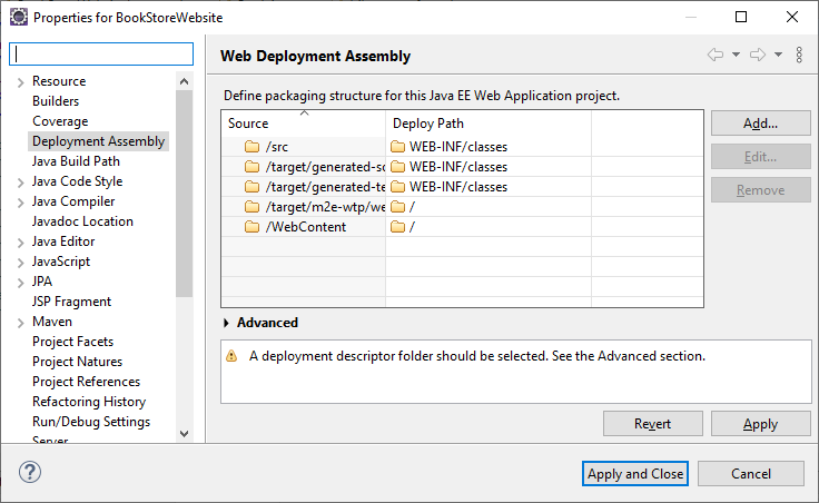 deployment assembly dependency missing