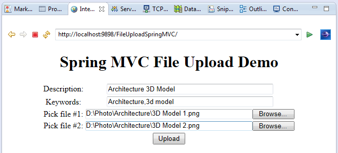 Test FileUploadSpringMVC app