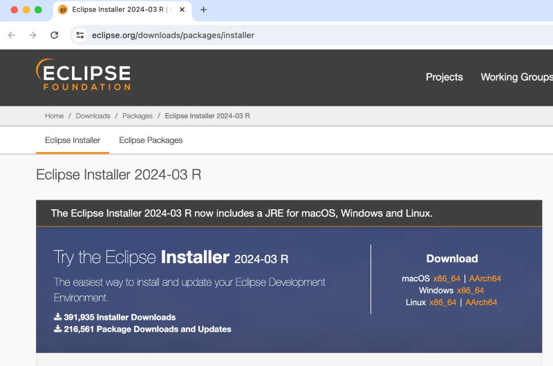 download eclipse installer