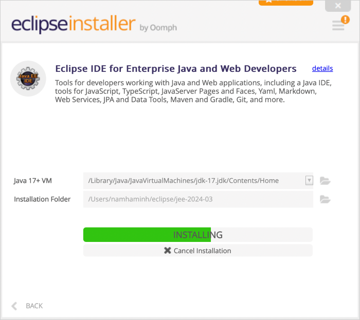 installing eclipse ide