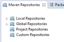 Maven Repositories view