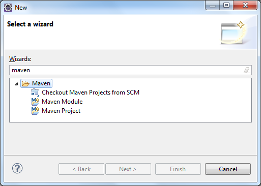 Maven in new wizard