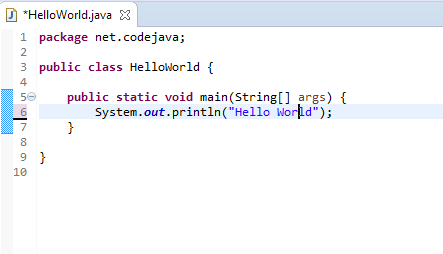 How to create, build and run a Java Hello World program with Eclipse
