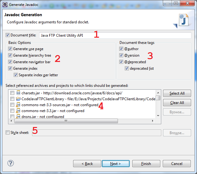 Javadoc Generation step 2