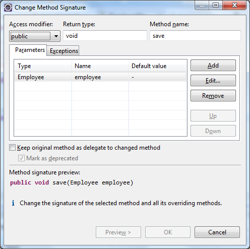 change method signature