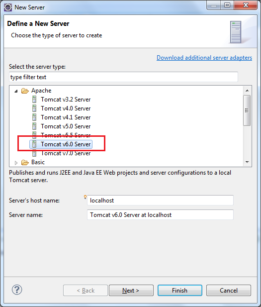 add new Tomcat instance in Eclipse