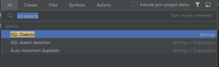 search sql dialects