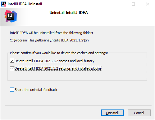 intellij idea uninstaller