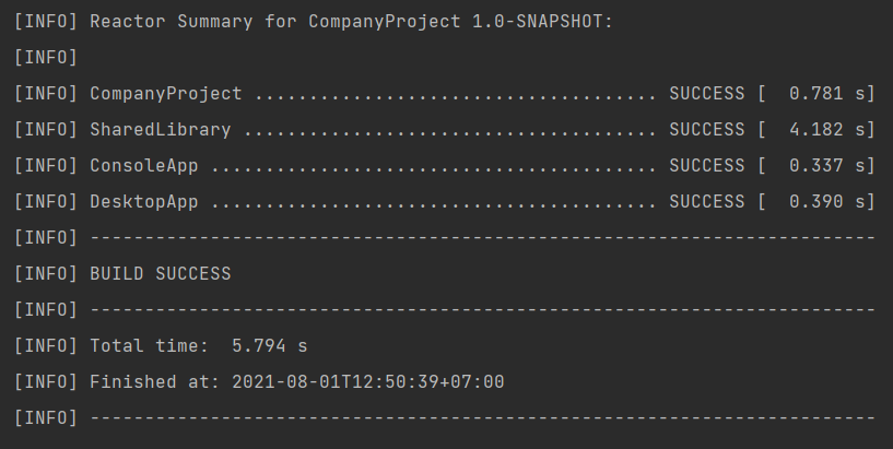 Maven build success