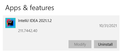 uninstall intellij idea