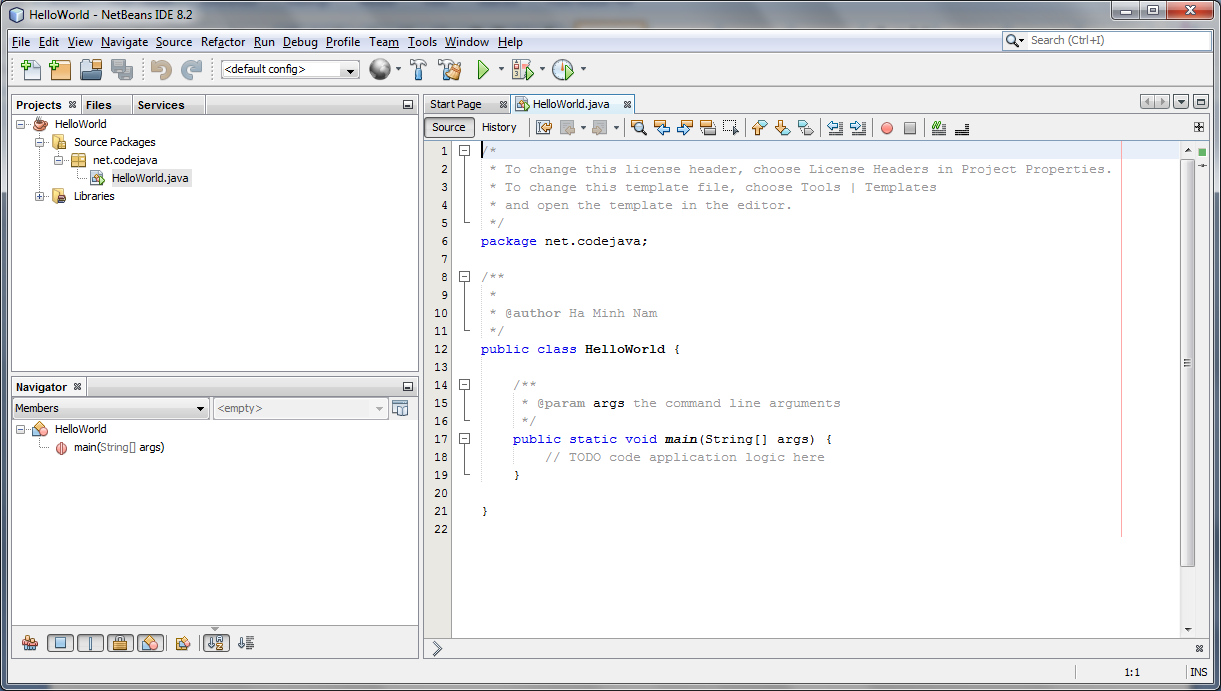 Java Hello World for Beginner with NetBeans IDE