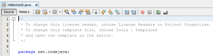 NetBeans default license header