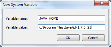 New System Variable dialog