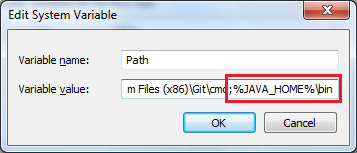 Set JAVA HOME in Path variable