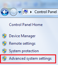click Advanced system settings