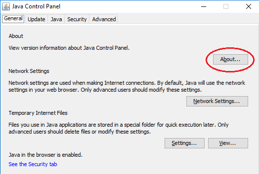 about java control panel
