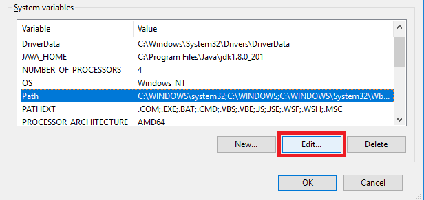 Edit Path variable