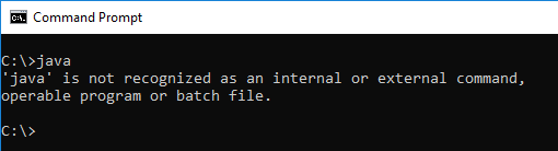 error java command