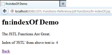 JSTL function fn-indexOf