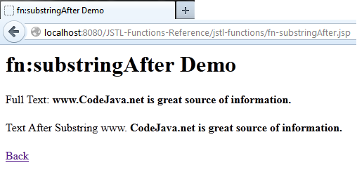 JSTL function fn-substringAfter