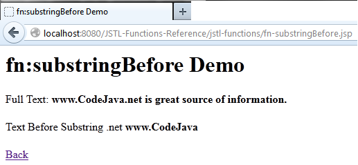 JSTL function fn-substringBefore