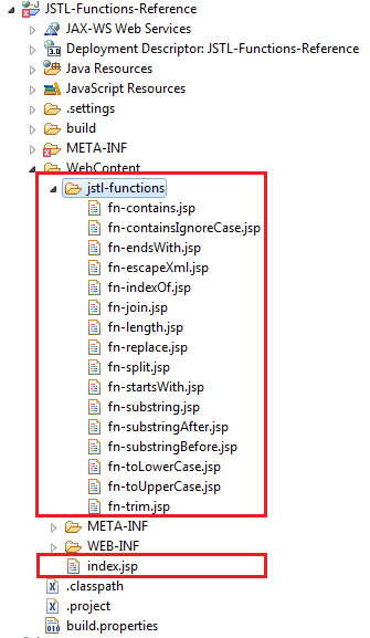 JSTL functions project structure