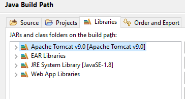 Apache Tomcat in Libraries