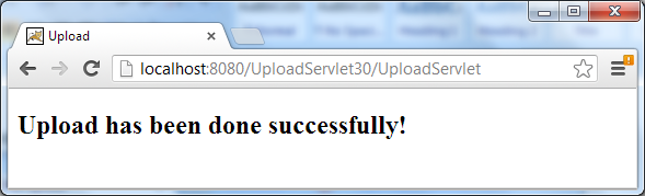 upload success message