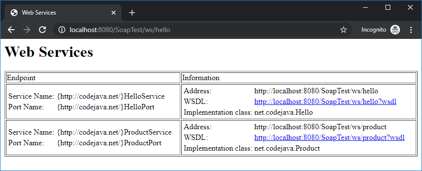 Java XML webservices