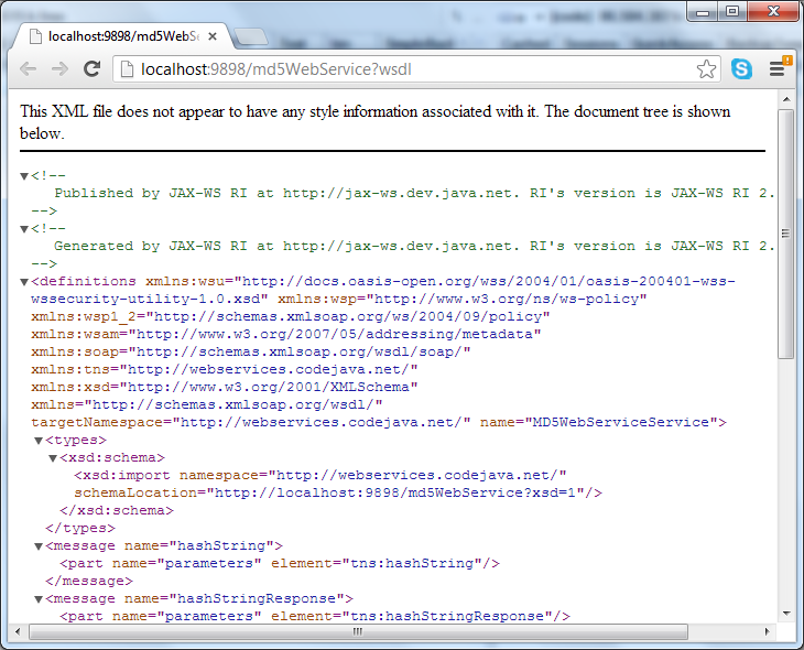 web service wsdl xml