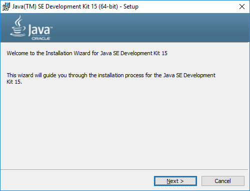 Oracle JDK 15 setup